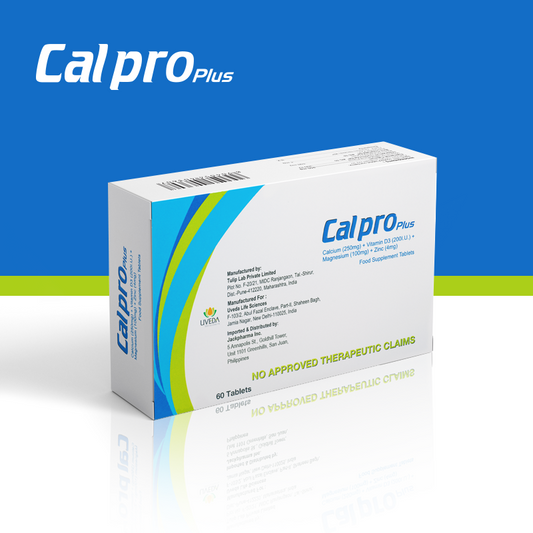 CALPRO PLUS Calcium Citrate Malate +  Vitamin D3 + Magnesium & Zinc 250mg + 200IU + 100mg + 4mg 60 Tablets